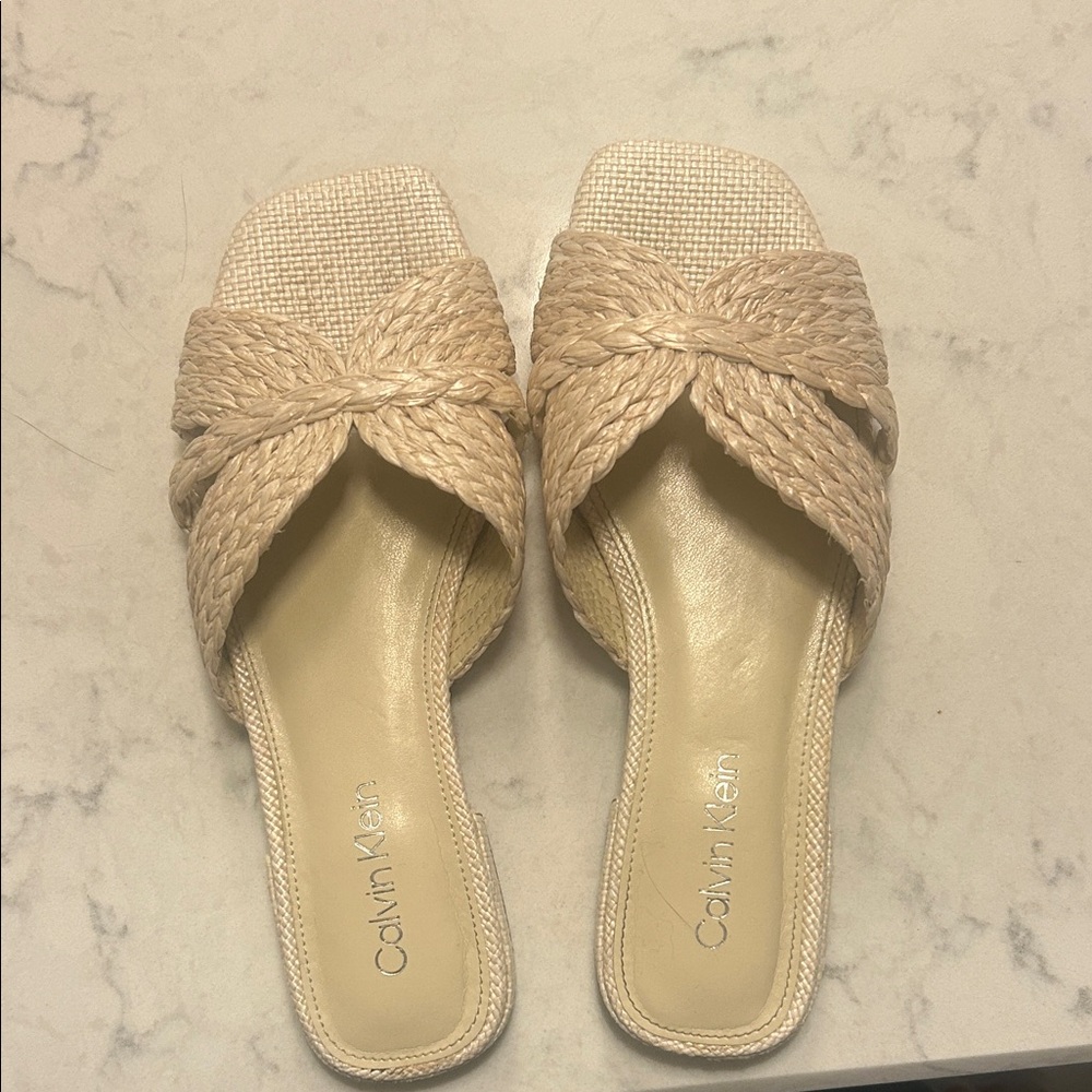 Calvin Klein Women's Tan Braided Sandals